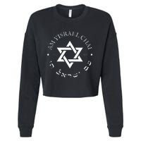 Am Yisrael Chai Israel 1948 Star Of David Hebrew Idf Jewish Cropped Pullover Crew