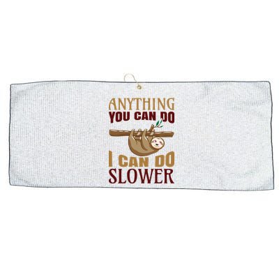 Anything You Can Do I Can Do Slower Large Microfiber Waffle Golf Towel