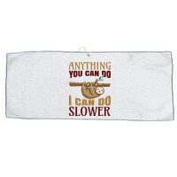 Anything You Can Do I Can Do Slower Large Microfiber Waffle Golf Towel