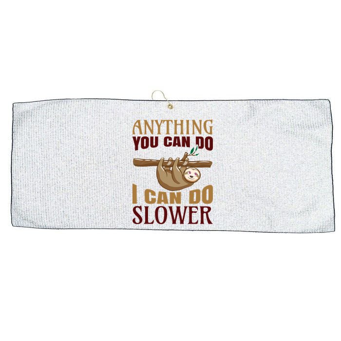 Anything You Can Do I Can Do Slower Large Microfiber Waffle Golf Towel