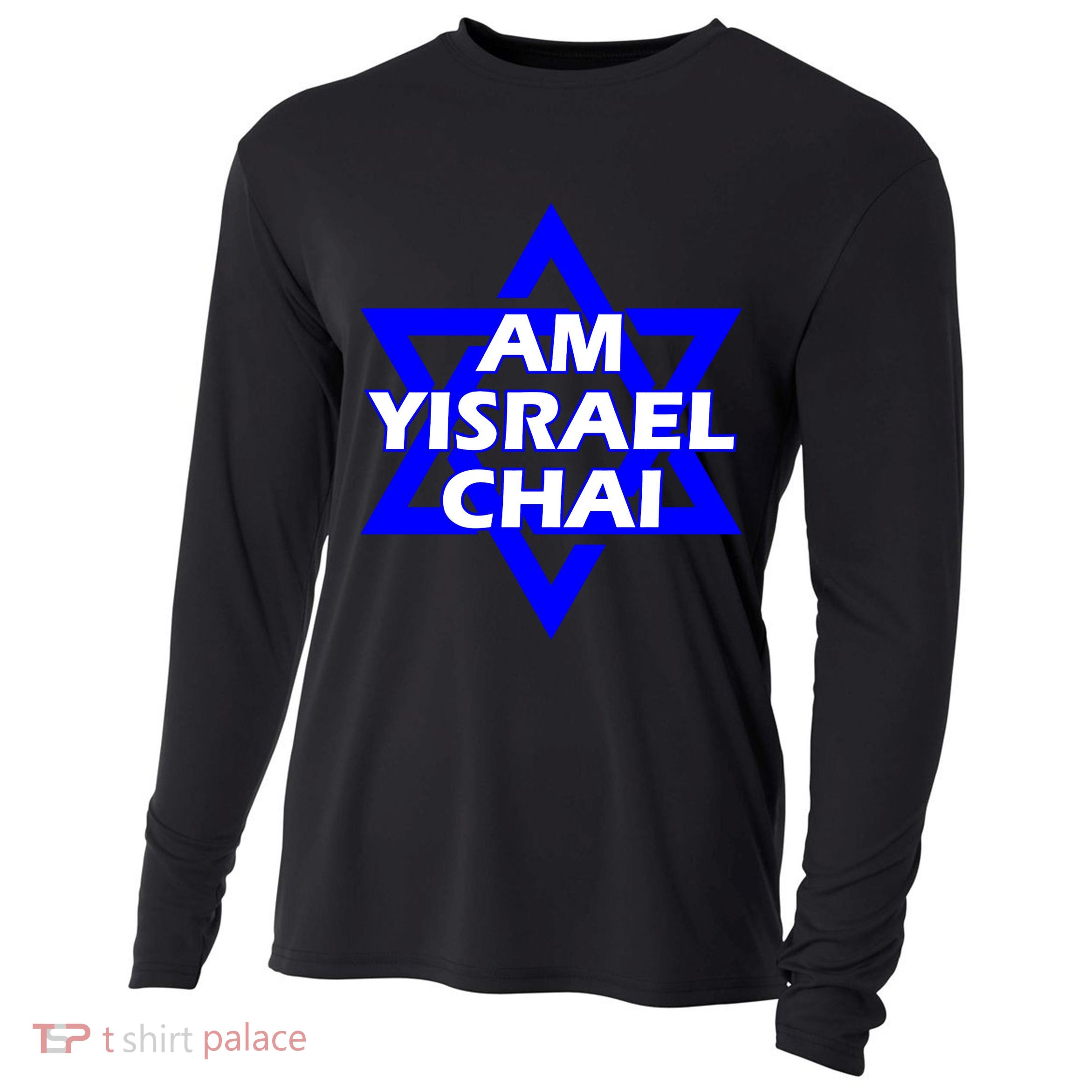 Am Yisrael Chai Israel Star Of David Israel Cooling Performance Long Sleeve Crew