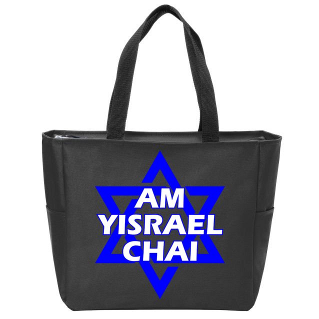 Am Yisrael Chai Israel Star Of David Israel Zip Tote Bag