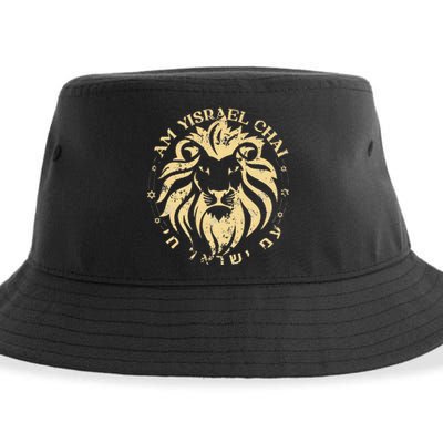 Am Yisrael Chai Lion Of Zion Sustainable Bucket Hat