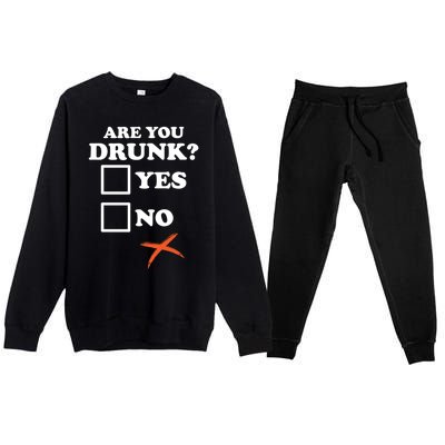 Are You Drunk Lazy Diy Halloween Costume Funny Ing Beer Great Gift Premium Crewneck Sweatsuit Set