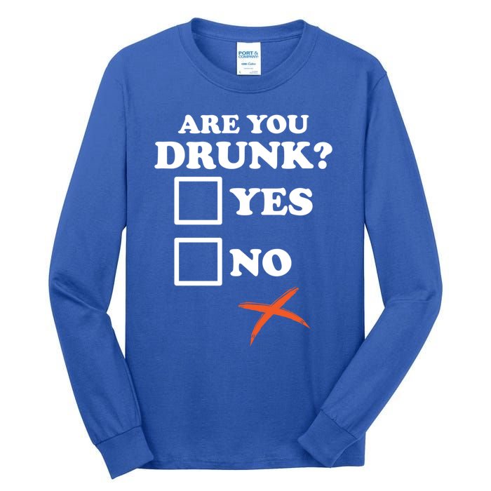 Are You Drunk Lazy Diy Halloween Costume Funny Ing Beer Great Gift Tall Long Sleeve T-Shirt