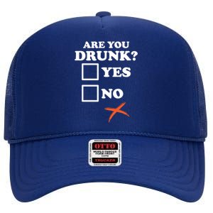 Are You Drunk Lazy Diy Halloween Costume Funny Ing Beer Great Gift High Crown Mesh Back Trucker Hat