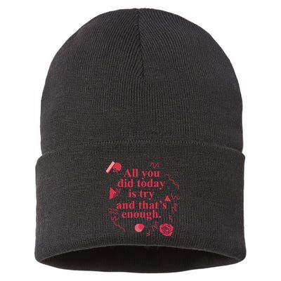 All You Did Today Is Try And That Enough Sustainable Knit Beanie