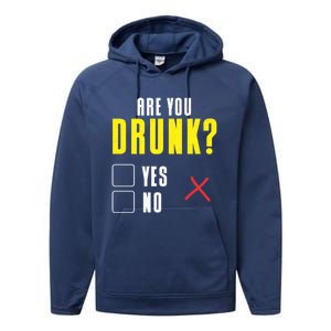 Are You Drunk No Yes Bar Party Pub Alcohol Cute Gift Performance Fleece Hoodie