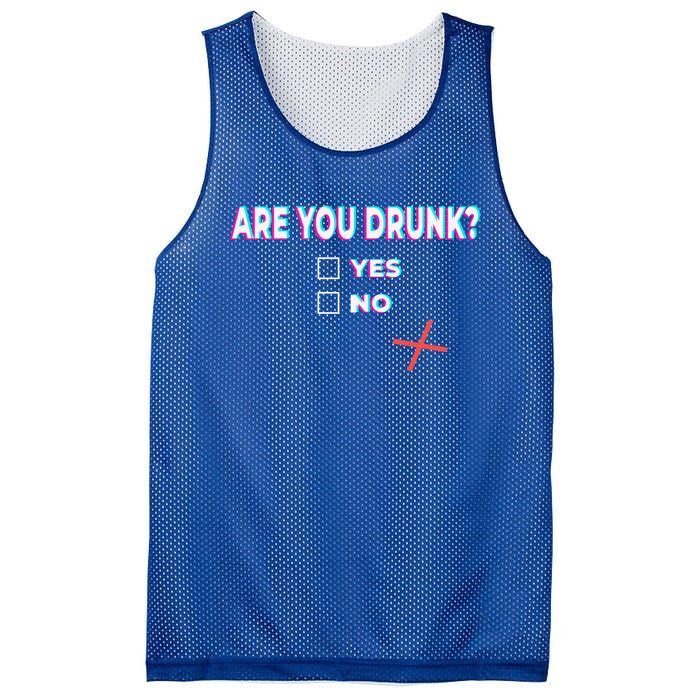 Are You Drunk? Great Gift Yes No Funny Ing Party Beer Humor Bar Gift Mesh Reversible Basketball Jersey Tank