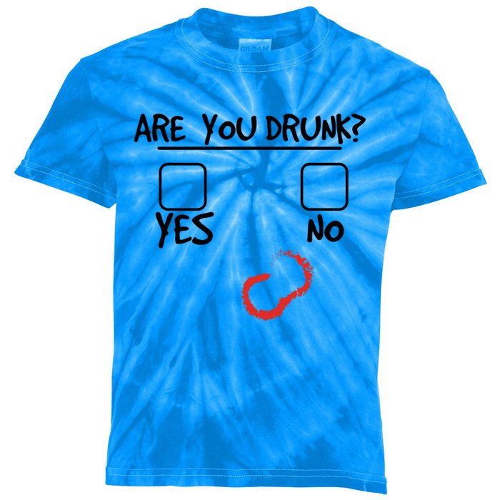 Are You Drunk? Yes Or No Funny Drunk Question Ing Cool Gift Kids Tie-Dye T-Shirt