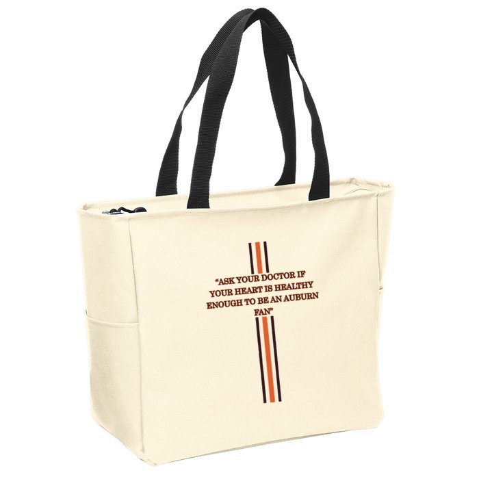 Ask Your Doctor If Your Heart Is Healthy Enough To Be An Auburn Fan Zip Tote Bag