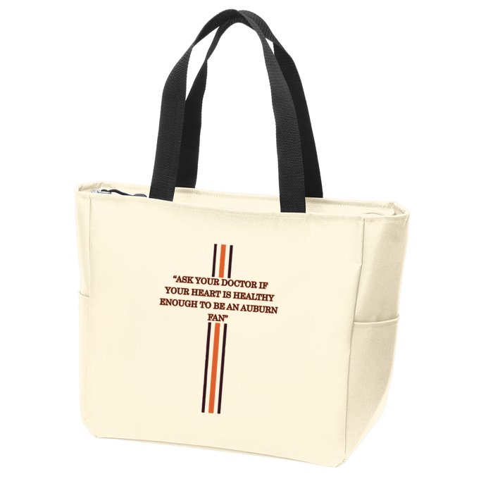 Ask Your Doctor If Your Heart Is Healthy Enough To Be An Auburn Fan Zip Tote Bag