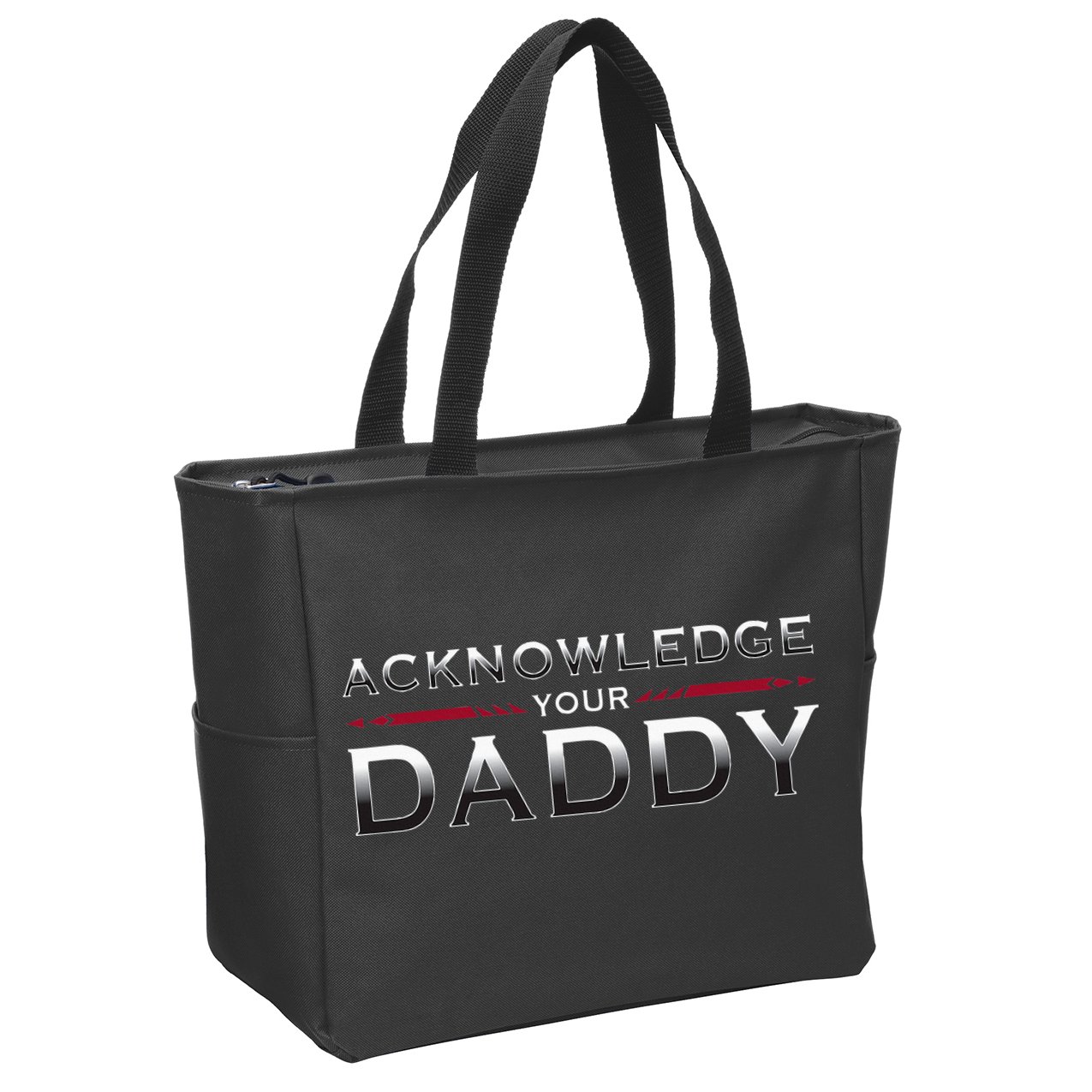 Acknowledge Your Daddy Funny Sports Zip Tote Bag