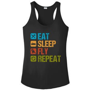 Aerial Yoga Eat Sleep Repeat Aerialist Trapeze Artist Cool Gift Ladies PosiCharge Competitor Racerback Tank