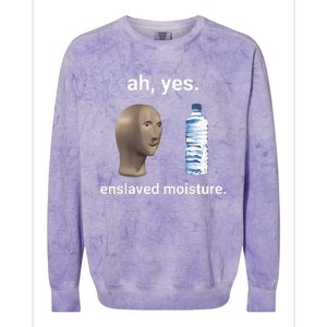 Ah Yes Enslaved Moisture Funny Dank Meme Colorblast Crewneck Sweatshirt