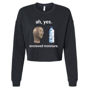 Ah Yes Enslaved Moisture Funny Dank Meme Cropped Pullover Crew