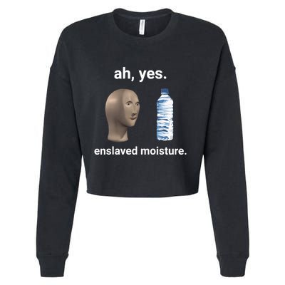 Ah Yes Enslaved Moisture Funny Dank Meme Cropped Pullover Crew