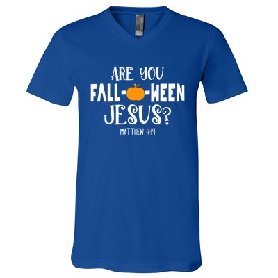 Are You FallOWeen Jesus Halloween Christian Pumpkin Lover Great Gift V-Neck T-Shirt