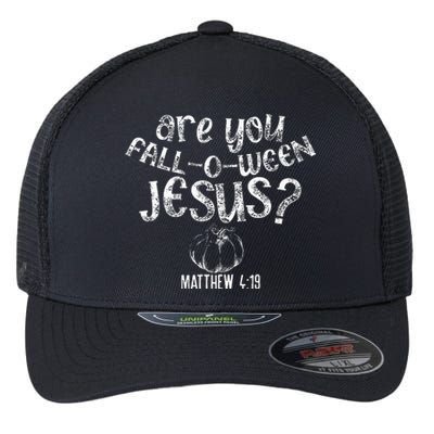 Are You Fall O Ween Jesus Halloween Christian Bible Verse Flexfit Unipanel Trucker Cap