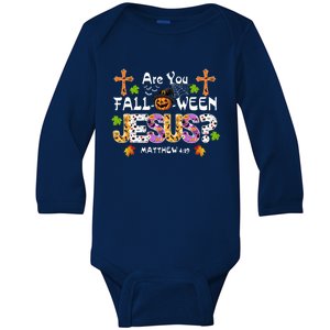 Are You Falloween Jesus Pumpkin Spooky Halloween Christian Funny Gift Baby Long Sleeve Bodysuit