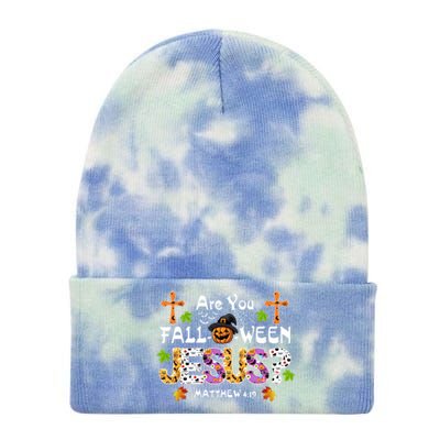 Are You Falloween Jesus Pumpkin Spooky Halloween Christian Funny Gift Tie Dye 12in Knit Beanie