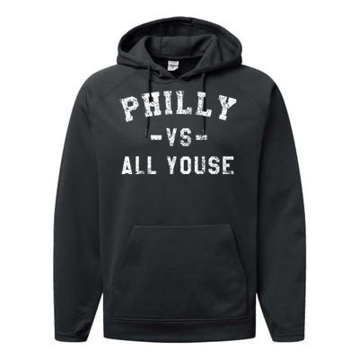 All Youse Funny Philadelphia Slang Performance Fleece Hoodie