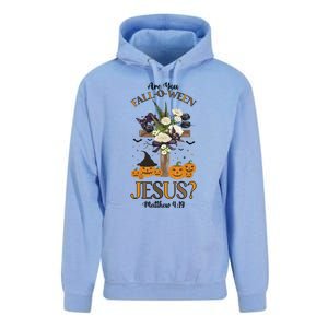 Are You Falloween Jesus Retro Halloween Pumpkin Spooky Gift Unisex Surf Hoodie