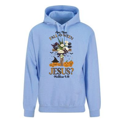 Are You Falloween Jesus Retro Halloween Pumpkin Spooky Gift Unisex Surf Hoodie