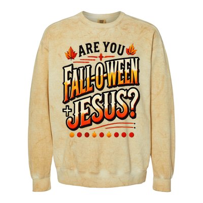 Are You Falloween Jesus Christian Fall Colorblast Crewneck Sweatshirt