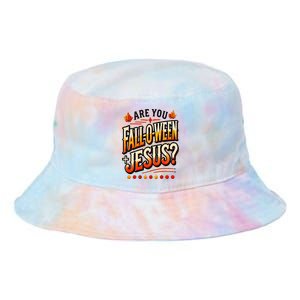 Are You Falloween Jesus Christian Fall Tie Dye Newport Bucket Hat