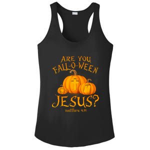 Are You Falloween Jesus Christian Halloween Pumpkin Ladies PosiCharge Competitor Racerback Tank