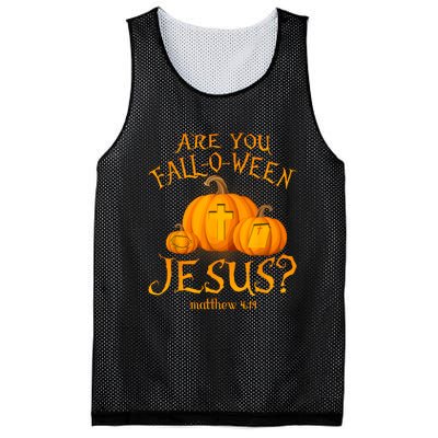 Are You Falloween Jesus Christian Halloween Pumpkin Mesh Reversible Basketball Jersey Tank