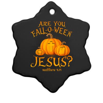 Are You Falloween Jesus Christian Halloween Pumpkin Ceramic Star Ornament