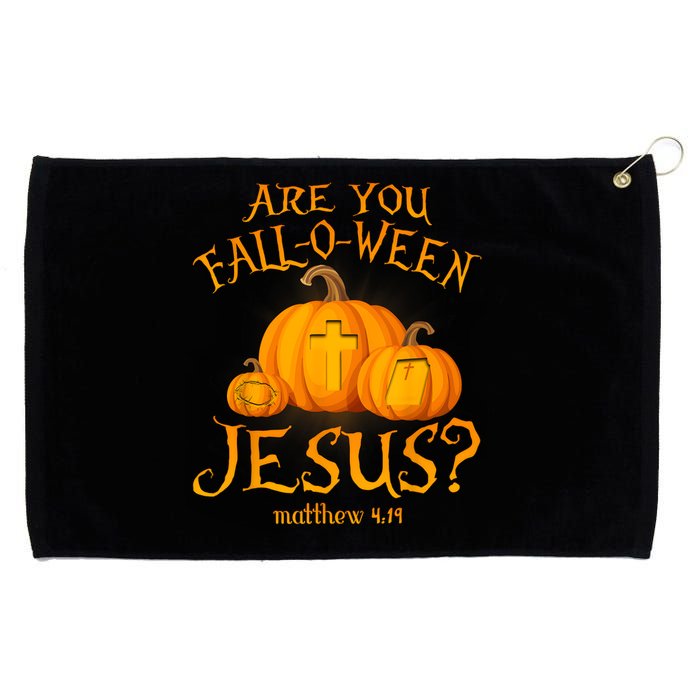 Are You Falloween Jesus Christian Halloween Pumpkin Grommeted Golf Towel