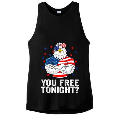Are You Free Tonight 4th Of July Independence Day Bald Eagle Ladies PosiCharge Tri-Blend Wicking Tank