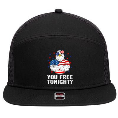 Are You Free Tonight 4th Of July Independence Day Bald Eagle 7 Panel Mesh Trucker Snapback Hat