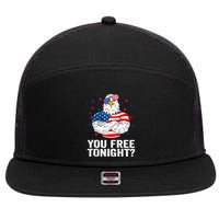 Are You Free Tonight 4th Of July Independence Day Bald Eagle 7 Panel Mesh Trucker Snapback Hat