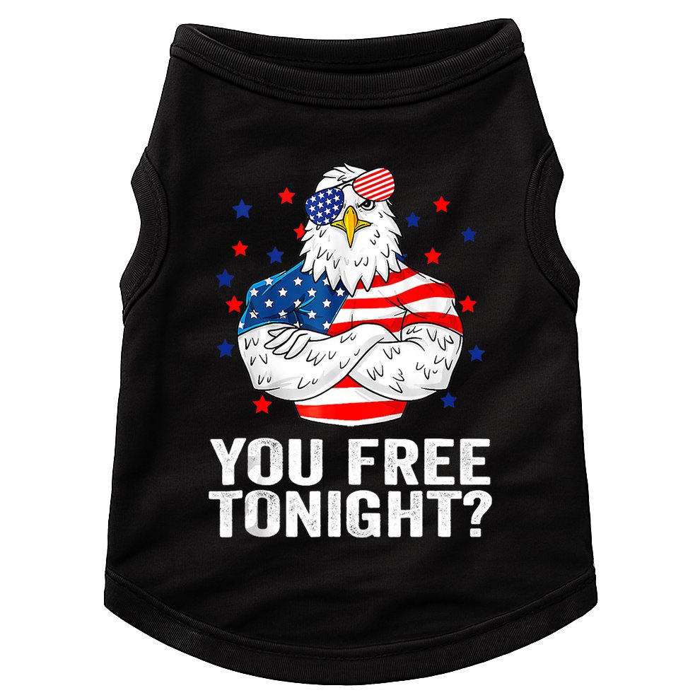 Are You Free Tonight 4th Of July Independence Day Bald Eagle Doggie Tank