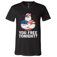 Are You Free Tonight 4th Of July Independence Day Bald Eagle V-Neck T-Shirt