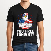 Are You Free Tonight 4th Of July Independence Day Bald Eagle V-Neck T-Shirt