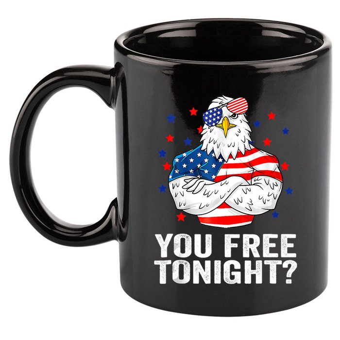 Are You Free Tonight 4th Of July Independence Day Bald Eagle 11oz C Handle Ceramic Mug