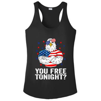 Are You Free Tonight 4th Of July Independence Day Bald Eagle Ladies PosiCharge Competitor Racerback Tank