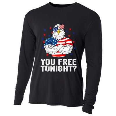 Are You Free Tonight 4th Of July Independence Day Bald Eagle Cooling Performance Long Sleeve Crew
