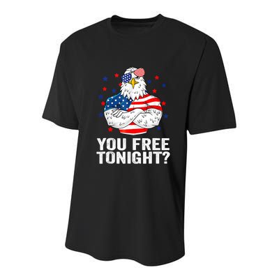Are You Free Tonight 4th Of July Independence Day Bald Eagle Youth Performance Sprint T-Shirt