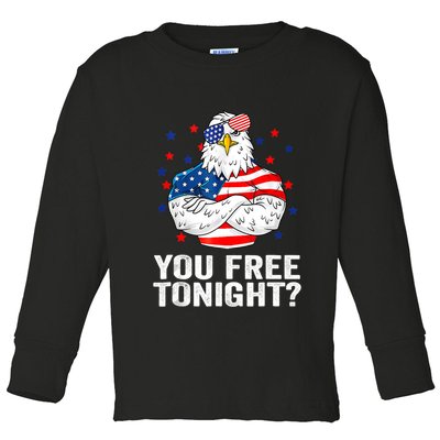 Are You Free Tonight 4th Of July Independence Day Bald Eagle Toddler Long Sleeve Shirt