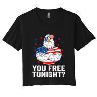 Are You Free Tonight 4th Of July Independence Day Bald Eagle Crop Top