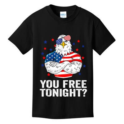 Are You Free Tonight 4th Of July Independence Day Bald Eagle Kids T-Shirt