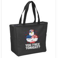 Are You Free Tonight 4th Of July Independence Day Bald Eagle Zip Tote Bag