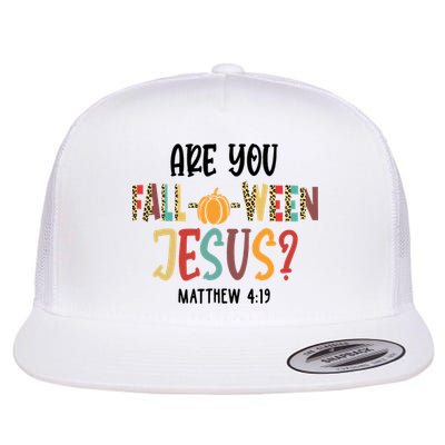 Are You Fall O Ween Jesus Funny Pumpkin Christian Halloween Flat Bill Trucker Hat