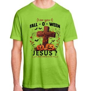 Are You Falloween Jesus Cross Pumpkins Christian Faith Gift Adult ChromaSoft Performance T-Shirt